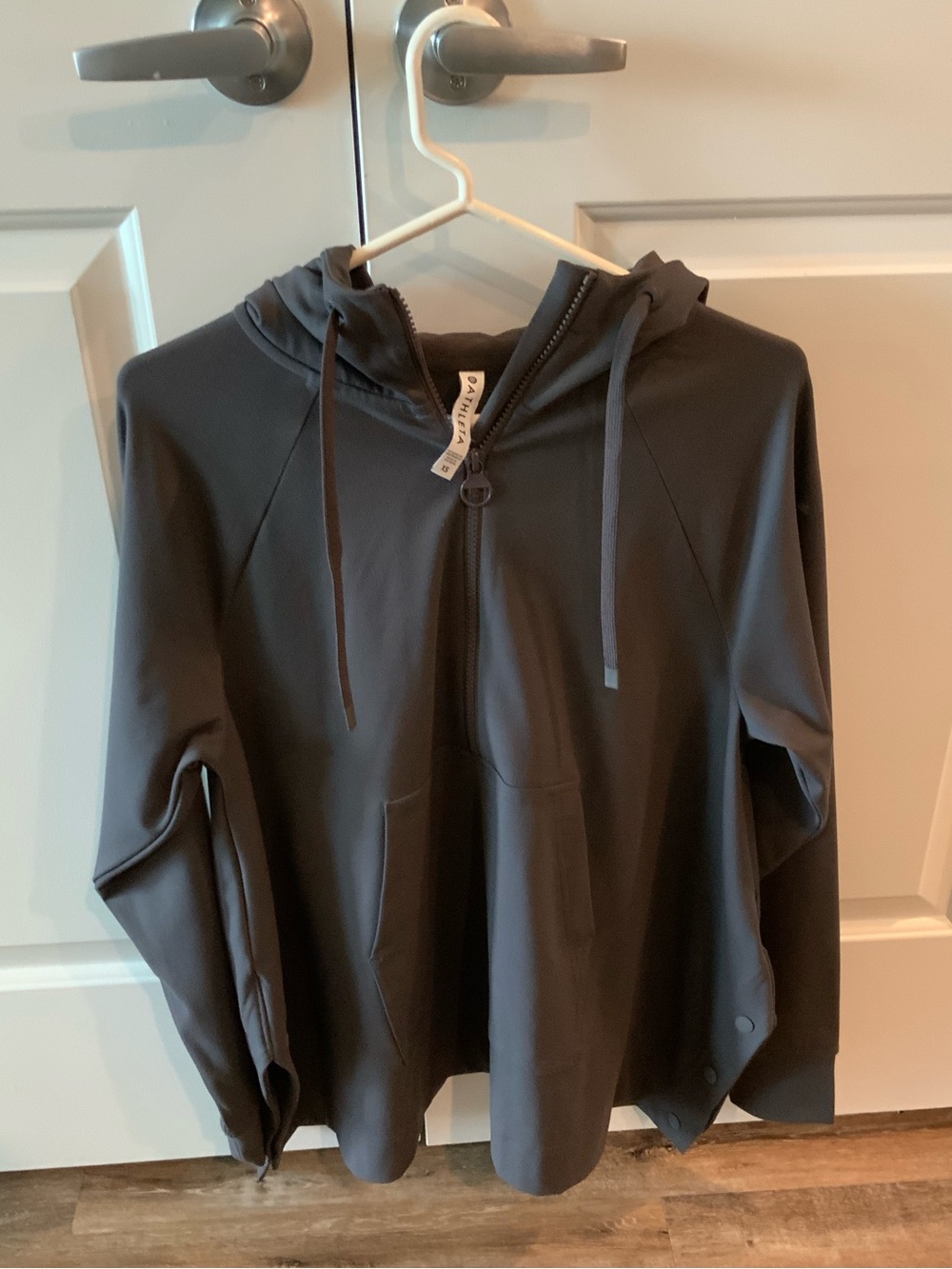 Athleta Charcoal Gray Zip-Front Hoodie